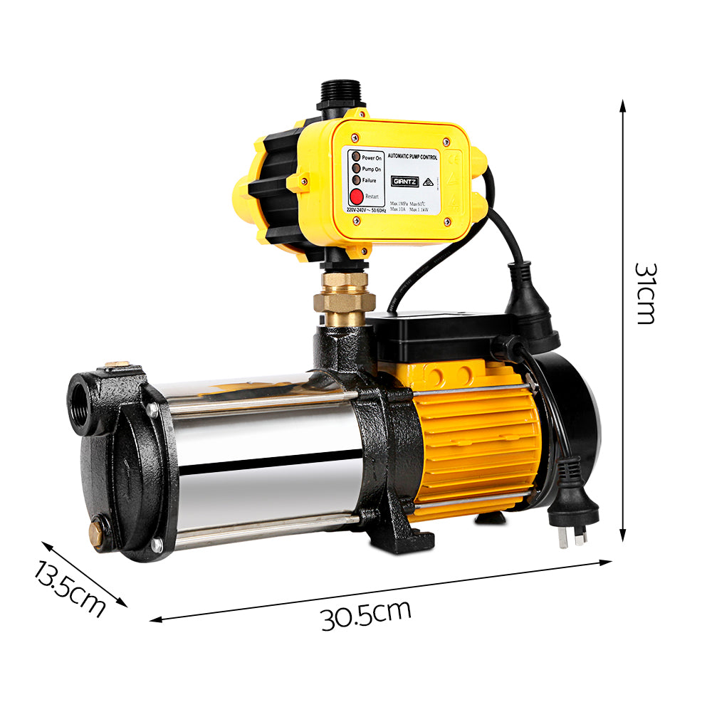 Garden Water Pump High Pressure 2500W 5-Stage Tank Irrigation Yellow