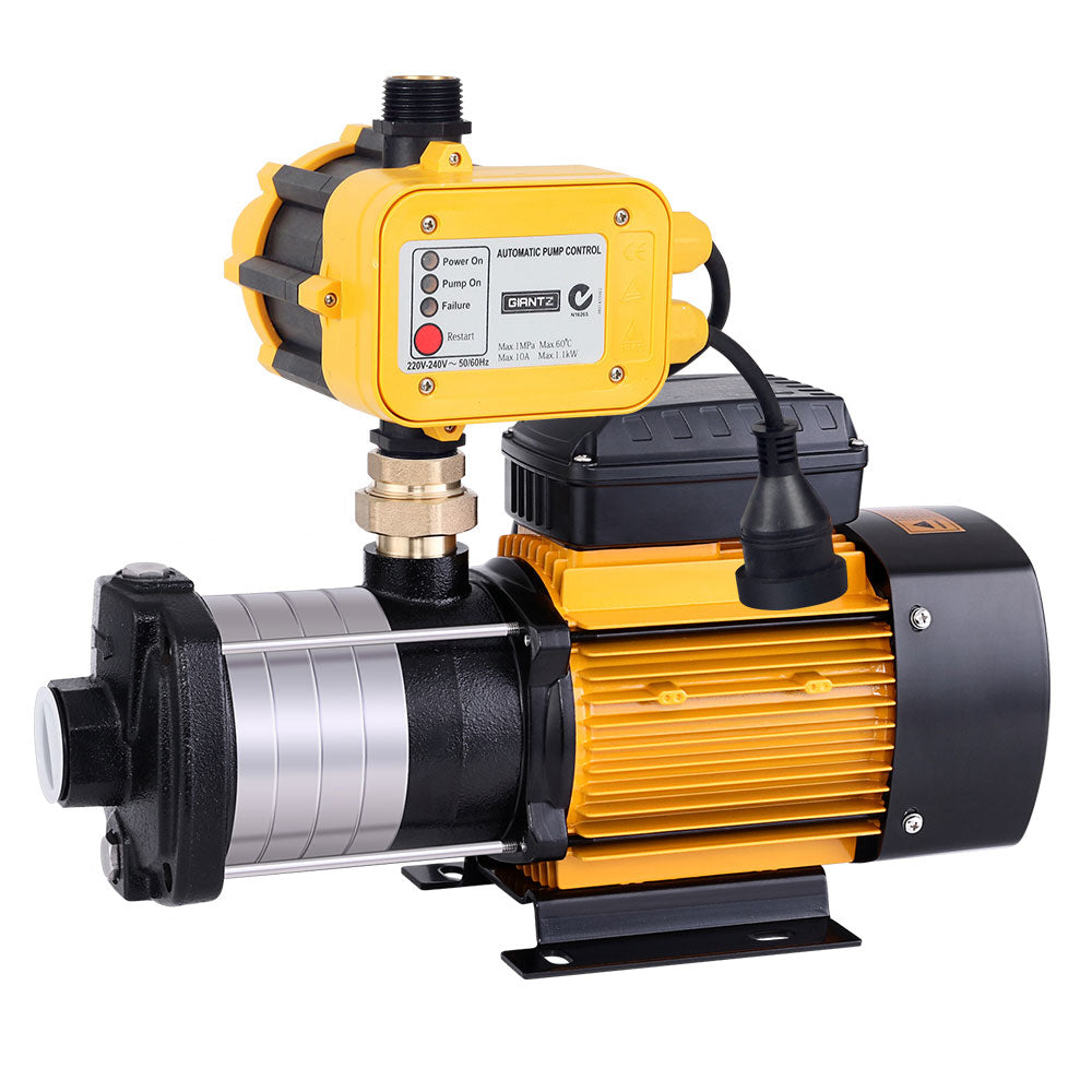 Garden Water Pump High Pressure 2000W 5-Stage Tank Irrigation Yellow