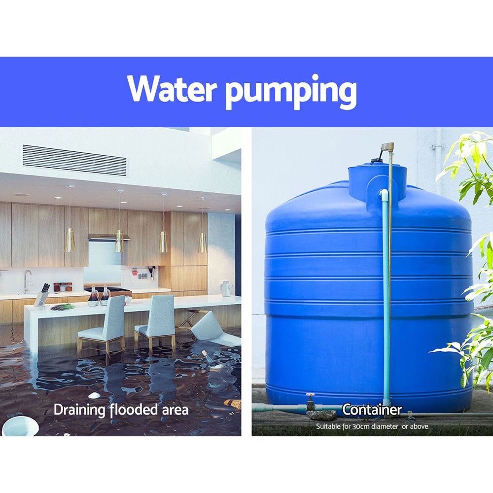 1800W Submersible Dirty Water Pump Bore Tank Well Steel Automatic Clean