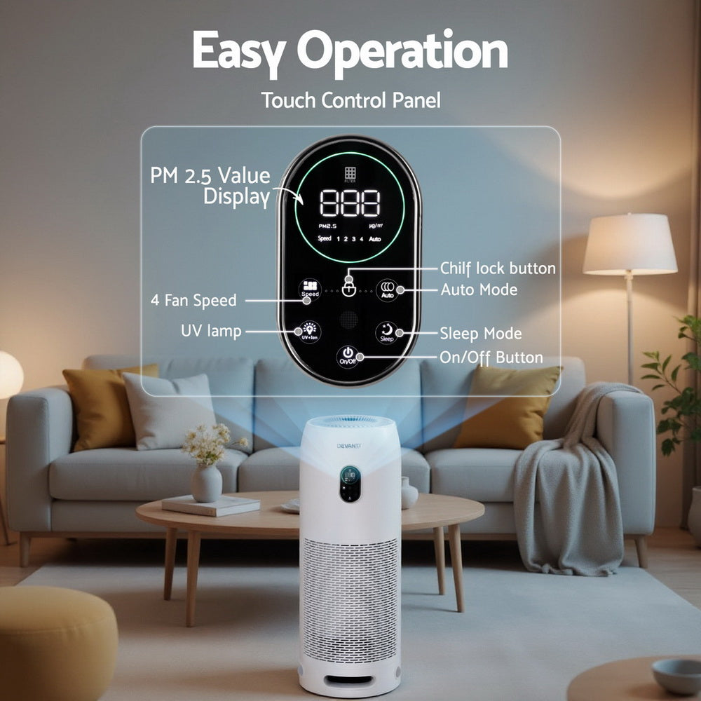 Air Purifier 4-Layer HEPA Filter White