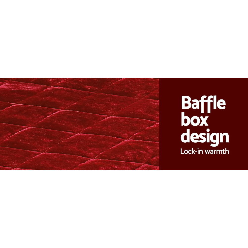 Faux Mink Quilt Burgundy Super King