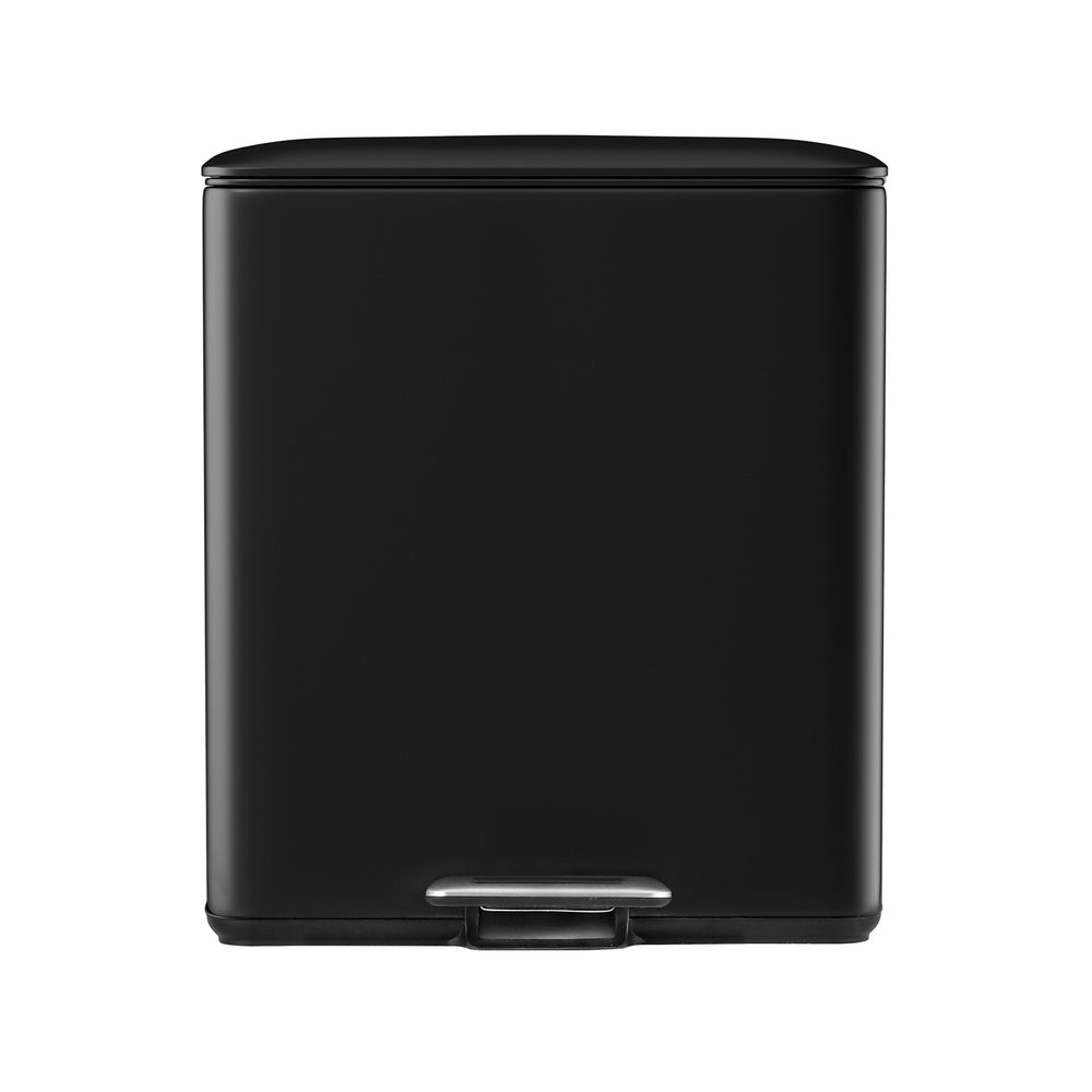 Pedal Bins Rubbish Bin Dual Compartment Waste Recycle Dustbins 40L Black