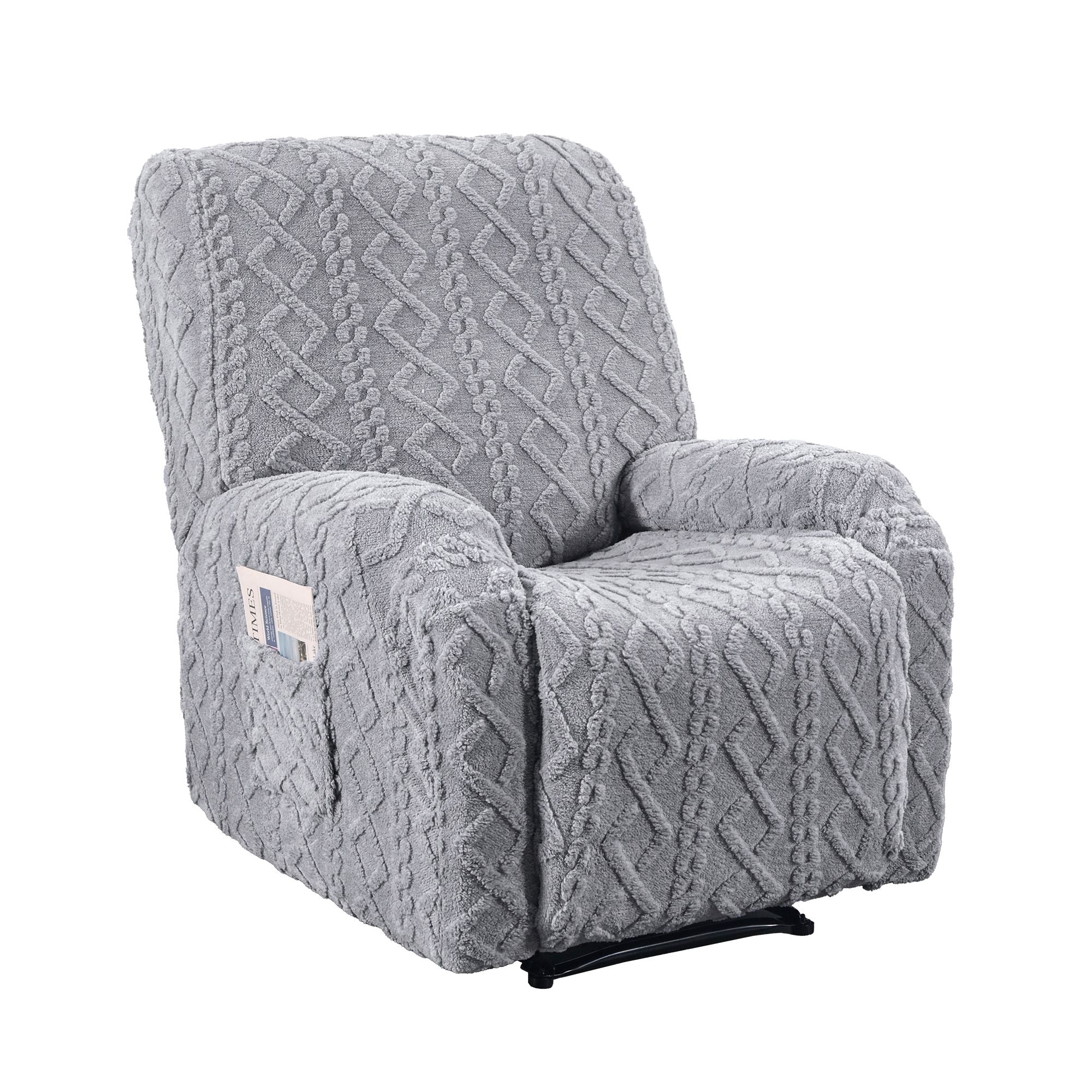 Artiss Recliner Chair Covers with Storage Side Pockets Grey