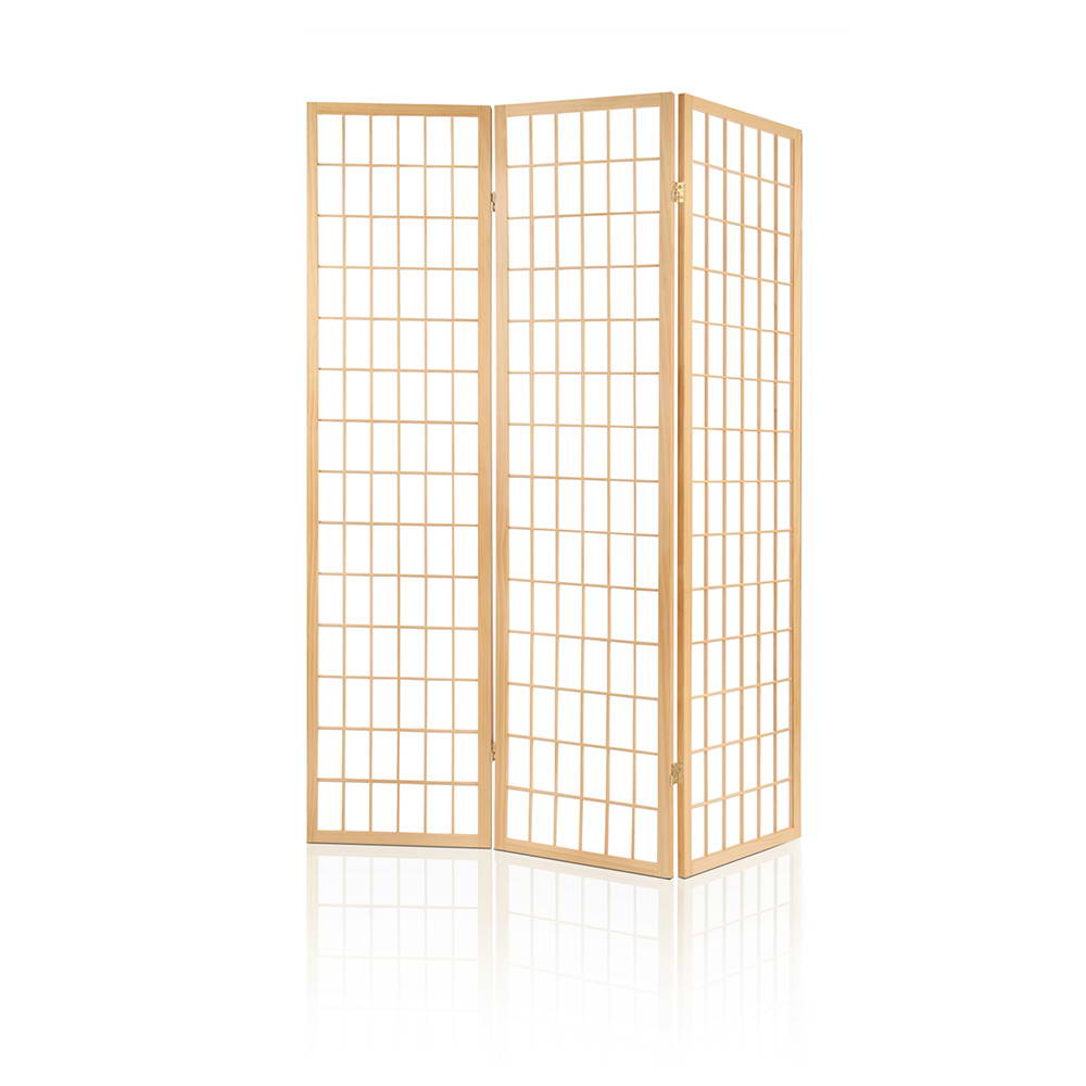 3 Panel Room Divider Screen 131x179cm Natural
