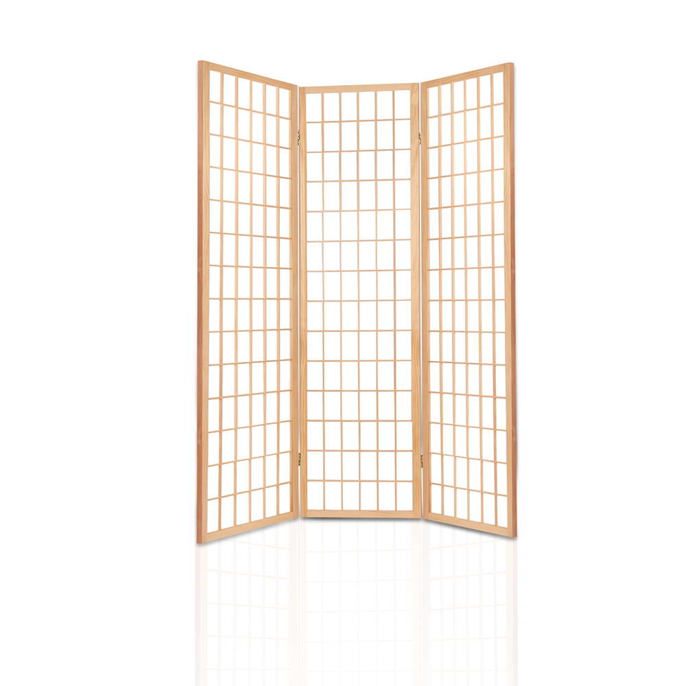 3 Panel Room Divider Screen 131x179cm Natural