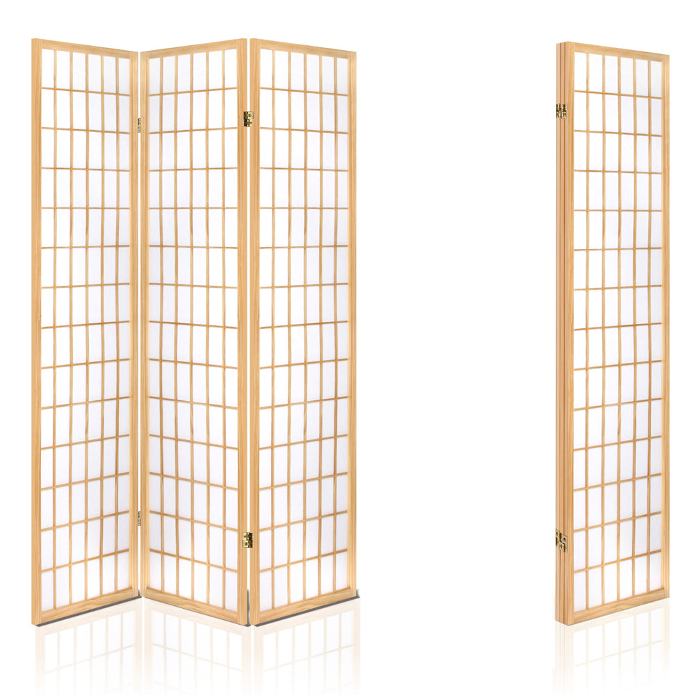 3 Panel Room Divider Screen 131x179cm Natural