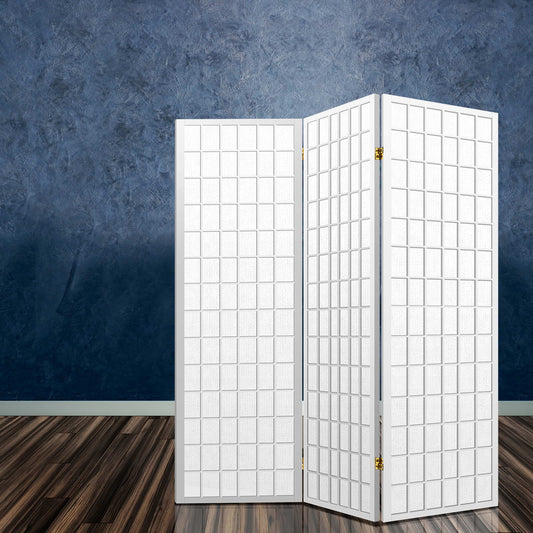 3 Panel Room Divider Screen 131x179cm White