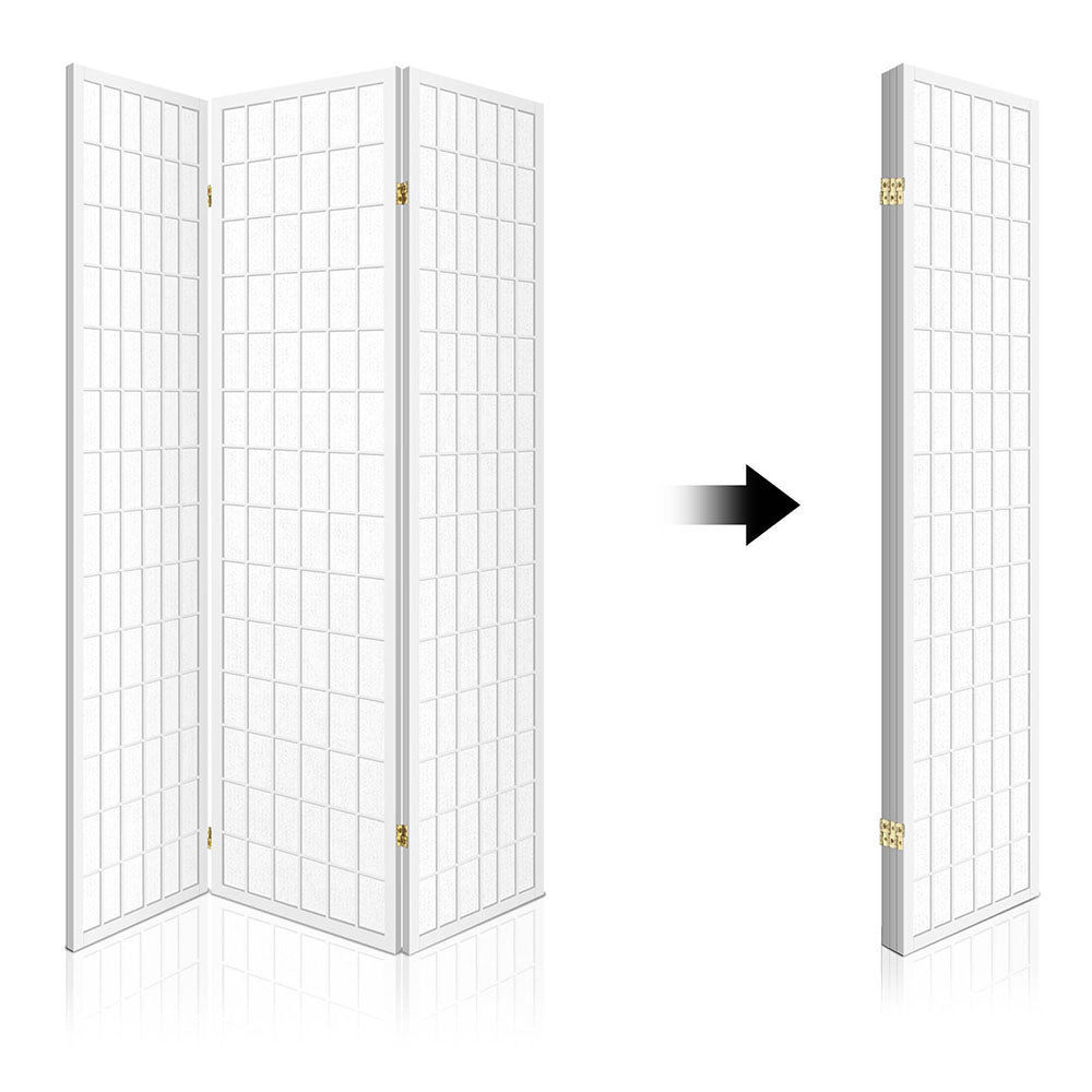 3 Panel Room Divider Screen 131x179cm White