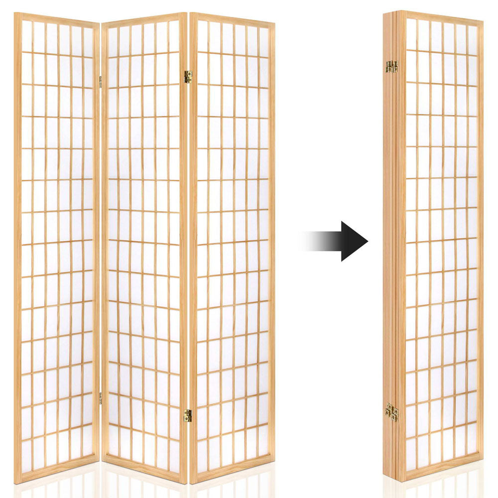 6 Panel Room Divider Screen 261x179cm Natural