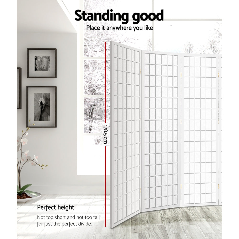 8 Panel Room Divider Screen 348x179cm White