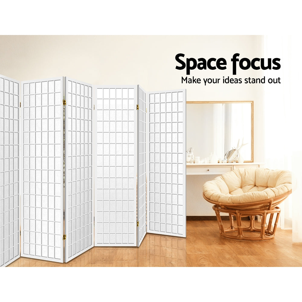 8 Panel Room Divider Screen 348x179cm White