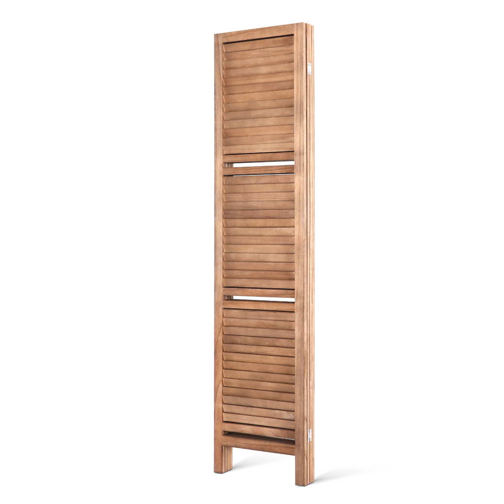 4 Panel Room Divider Screen 163x170cm Shelf Oak
