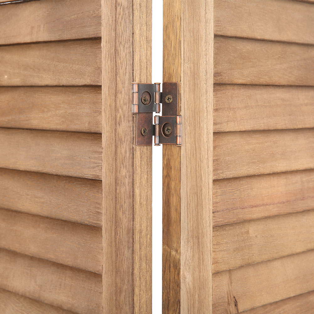4 Panel Room Divider Screen 163x170cm Shelf Oak