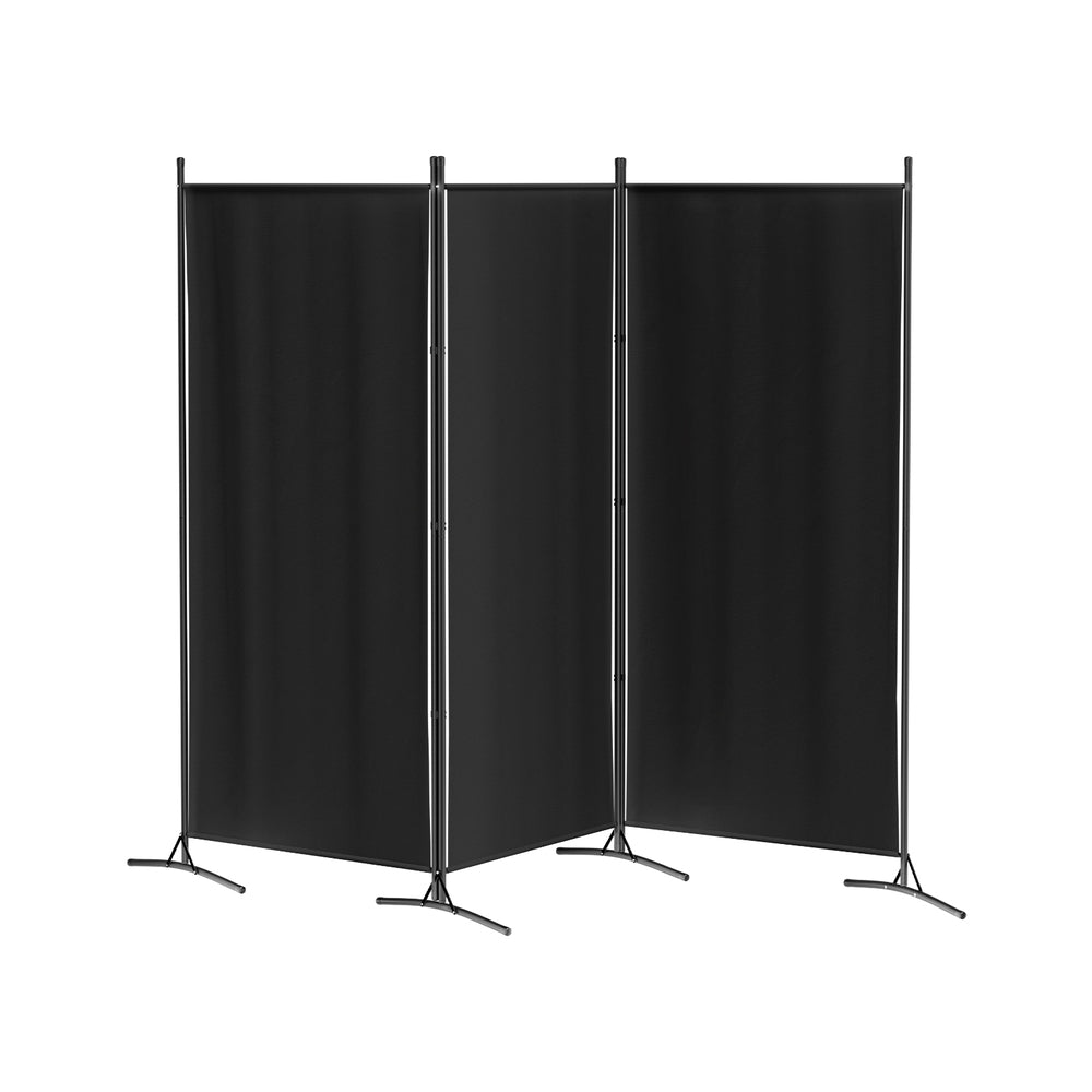 3 Panel Room Divider Screen 260x180cm Fabric Black