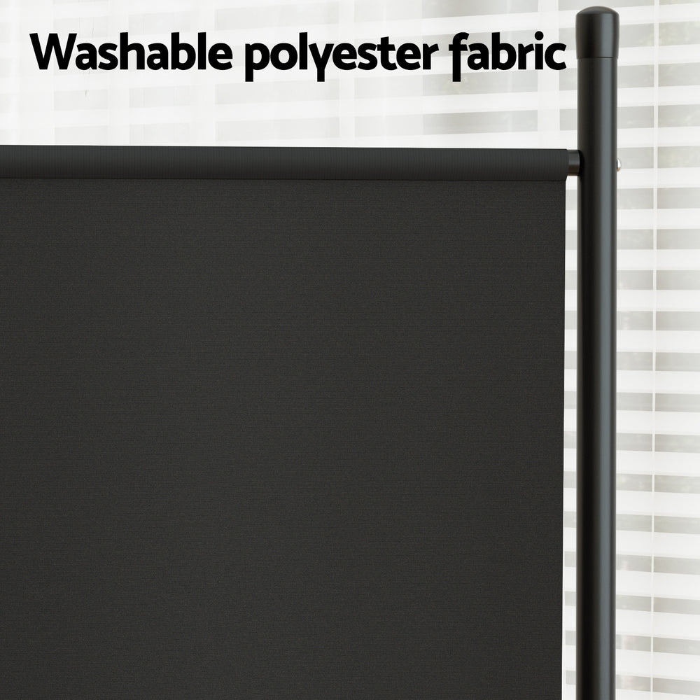3 Panel Room Divider Screen 260x180cm Fabric Black
