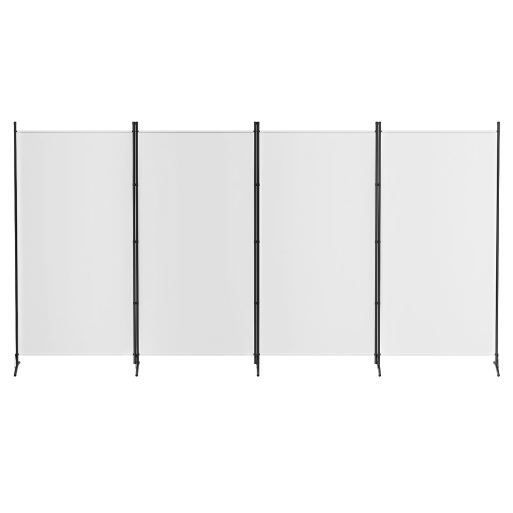 4 Panel Room Divider Screen 345x180cm Fabric White