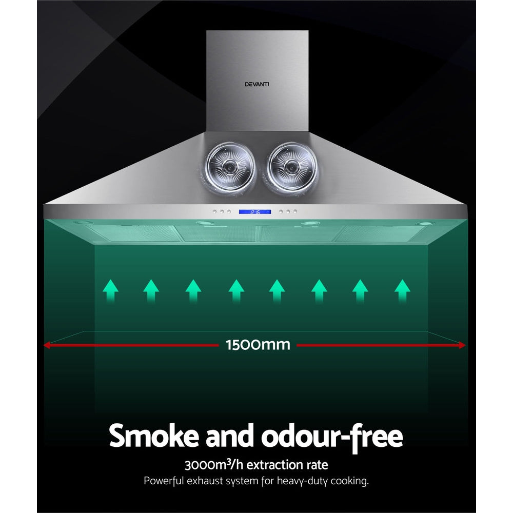 1500mm Range Hood 150cm BBQ Commercial Rangehood