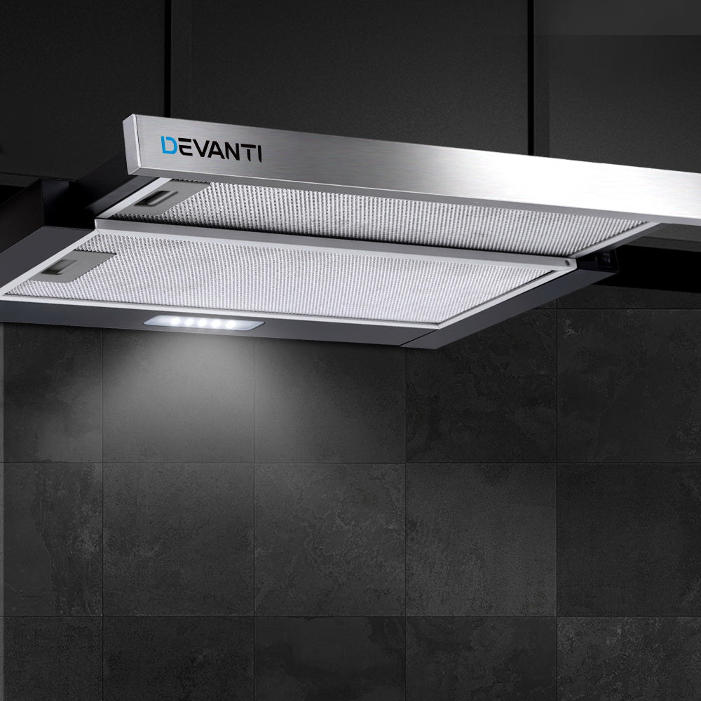 600mm Range Hood 60cm Slide out Rangehood Stainless Steel