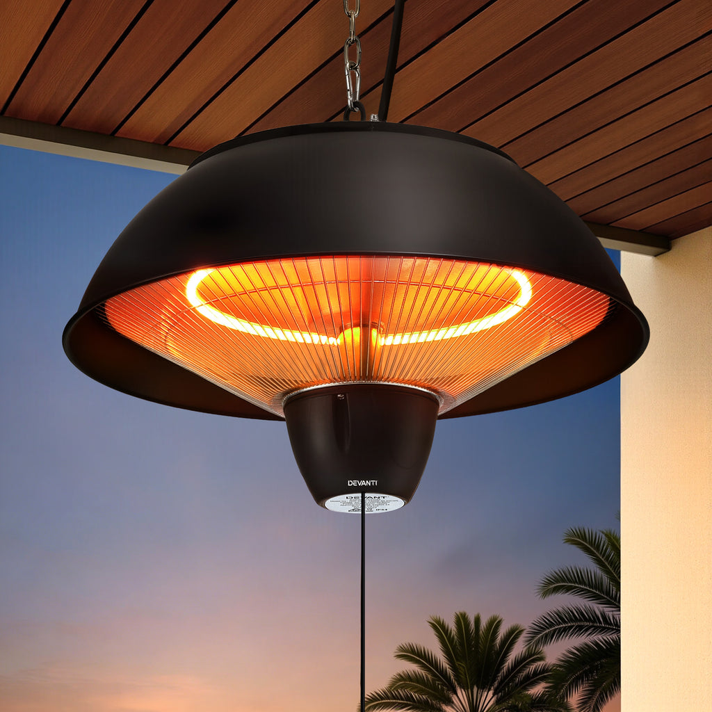 Devanti 1500W Electric Patio Infrared Heater Hanging Heaters Ceiling Mounted Remote