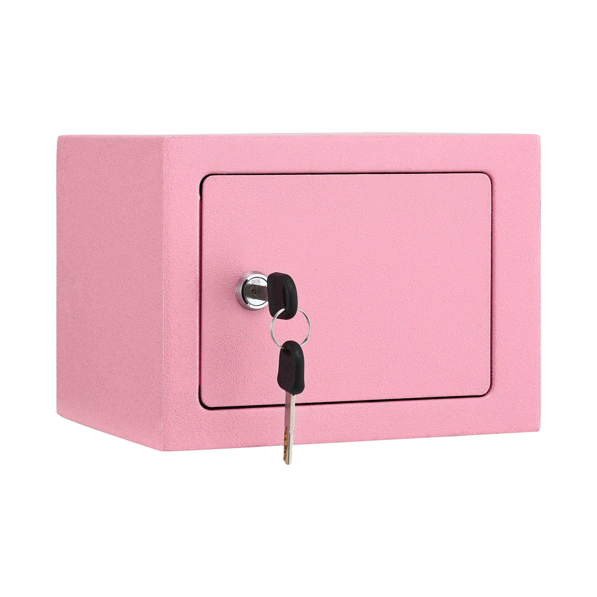 UL-Tech 6.5L Small Safe Box with Key Lock for Cash Mini Home Security Safe Pink