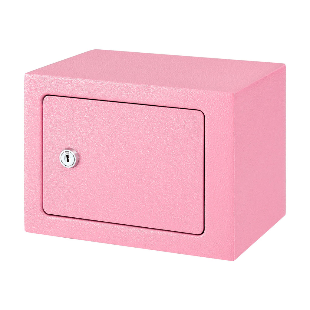 UL-Tech 6.5L Small Safe Box with Key Lock for Cash Mini Home Security Safe Pink