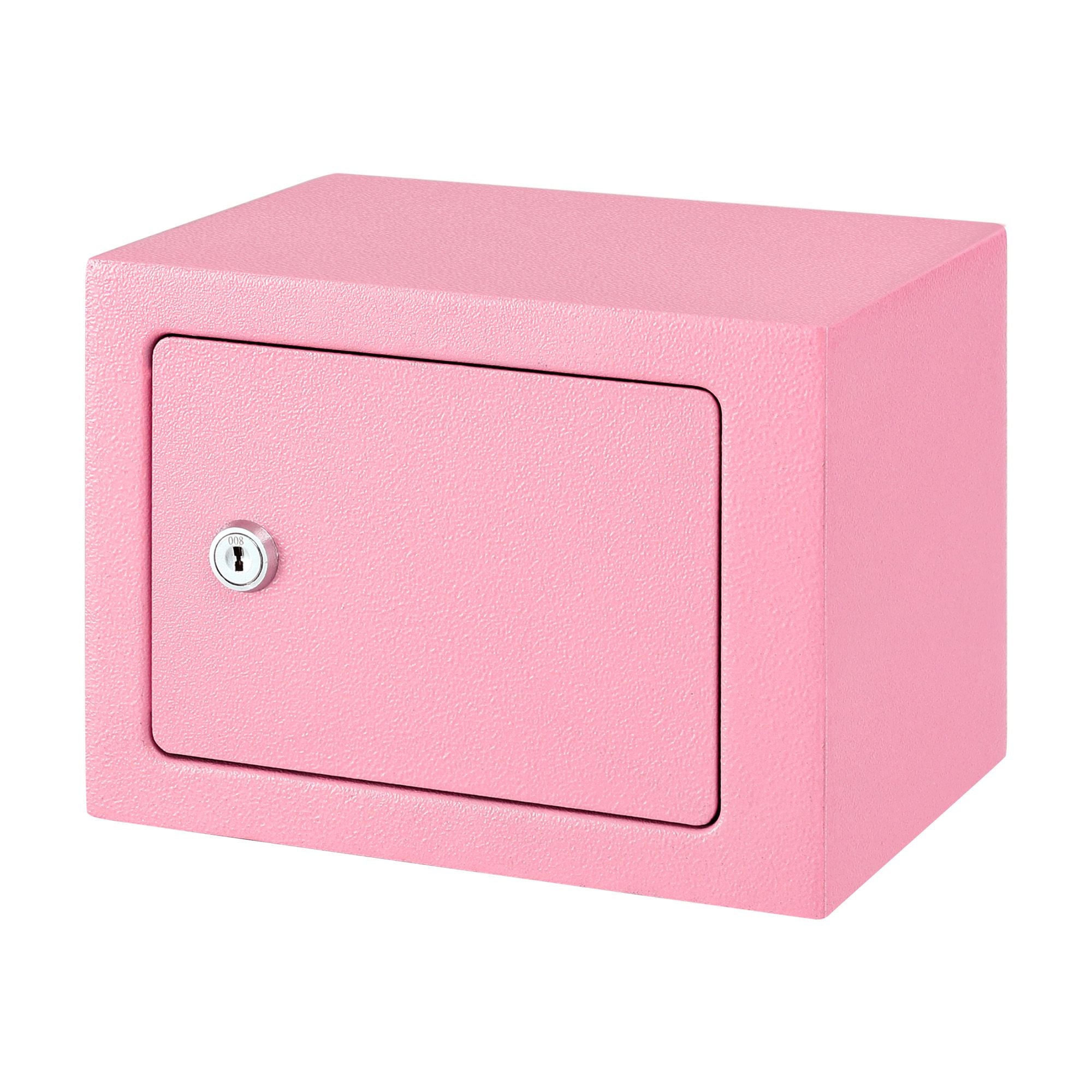 UL-Tech 6.5L Small Safe Box with Key Lock for Cash Mini Home Security Safe Pink