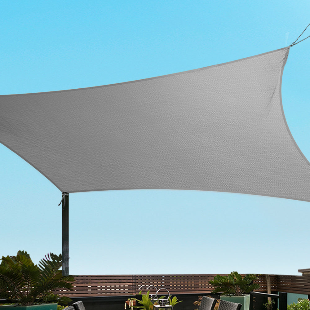 Shade Sail 3x3m Square 280GSM 98% Grey Shade Cloth