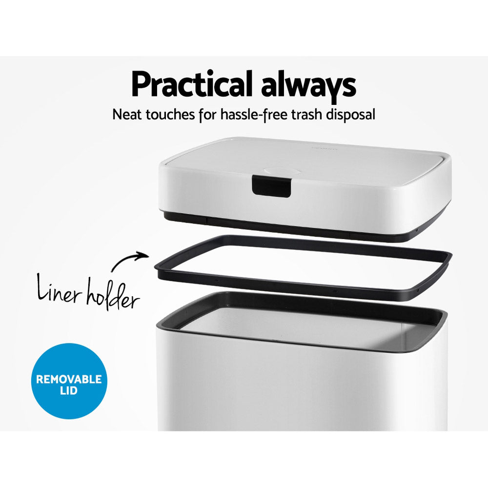 45L Motion Sensor Bin Rubbish Automatic White