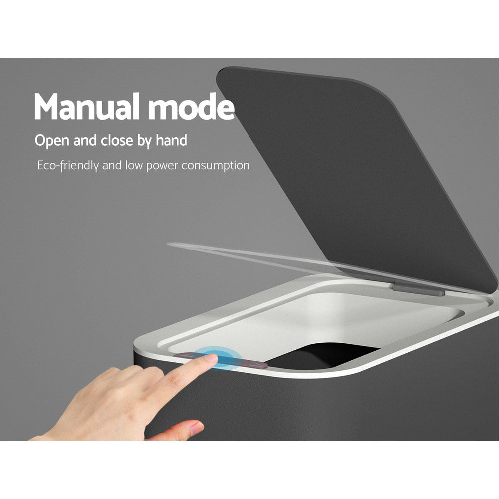 9L Motion Sensor Bin Rubbish Automatic Ash Black