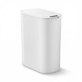 Devanti Automatic Trash Bin with Lid 21L Motion Sensor Kitchen Bin Touchless Garbage Can Plastic Slim Rubbish Bin with Liner Holder for Kitchen, Home, Office, White