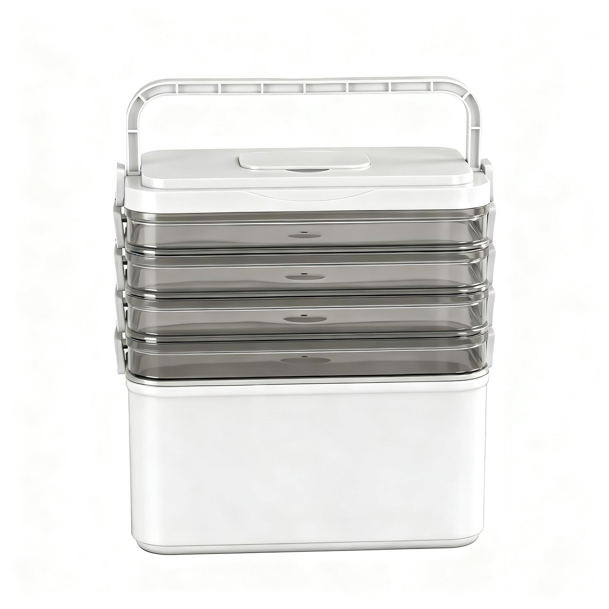 Artiss 5 Tier Portable Storage Box Detachable with Handles Plastic Clear