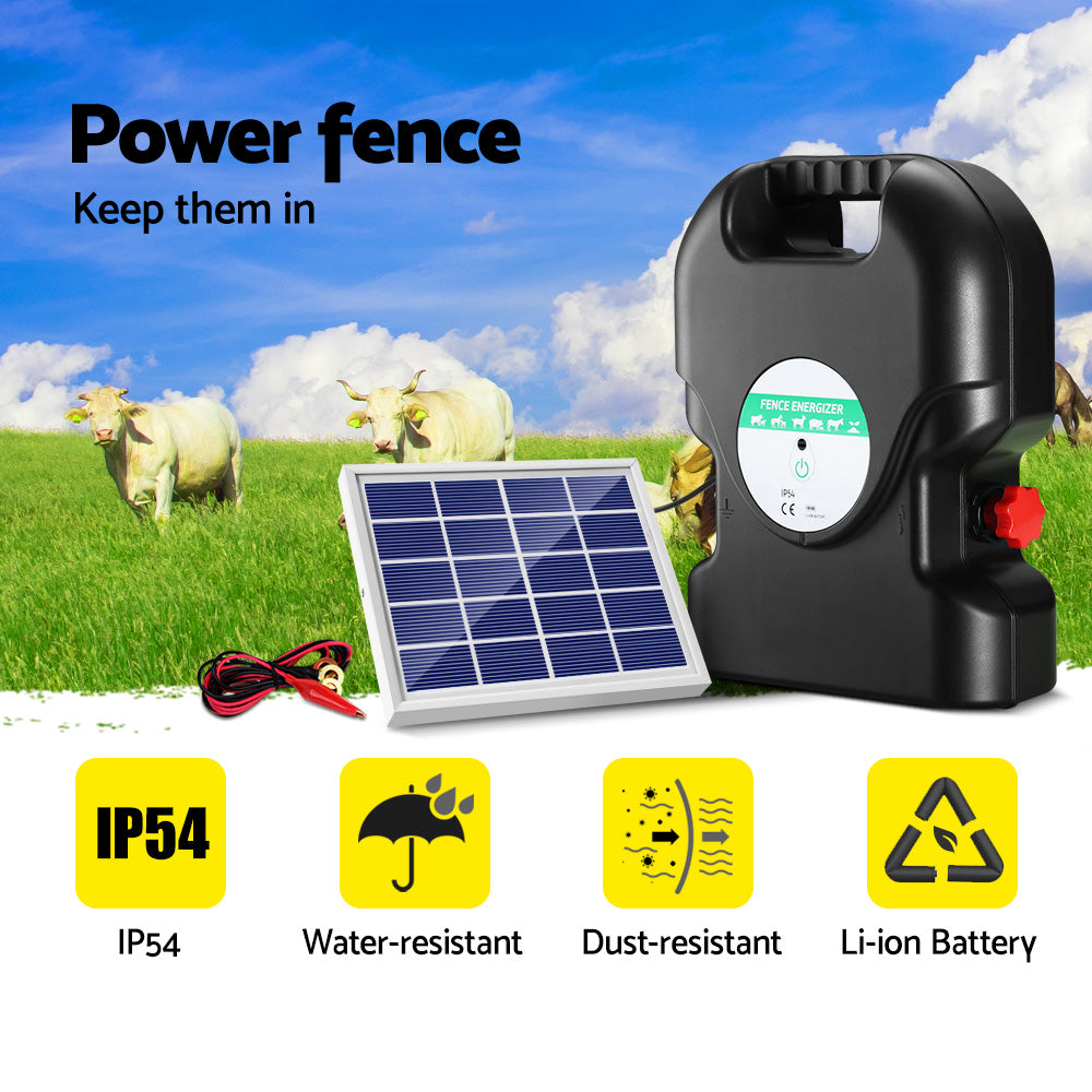 Fence Energiser 20KM Solar Powered 1.2J Electric
