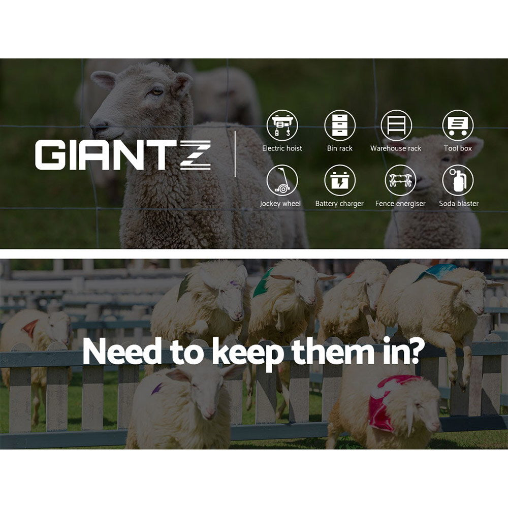 Fence Energiser 8KM Solar Powered Electric 500M Poly Wire Insulator