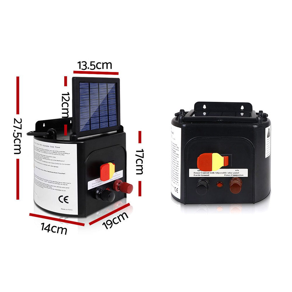 Fence Energiser 3KM Solar Powered 0.1J Electric Fencing Charger