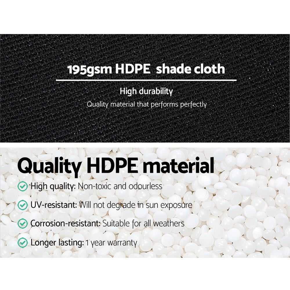 90% Shade Cloth 1.83x10m Shadecloth Sail Heavy Duty Black