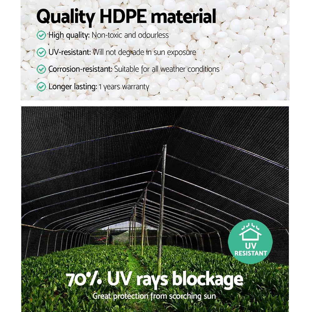 70% Shade Cloth 1.83x50m Shade Cloth Sail Heavy Duty Shadecloth Garden Mesh Roll BK