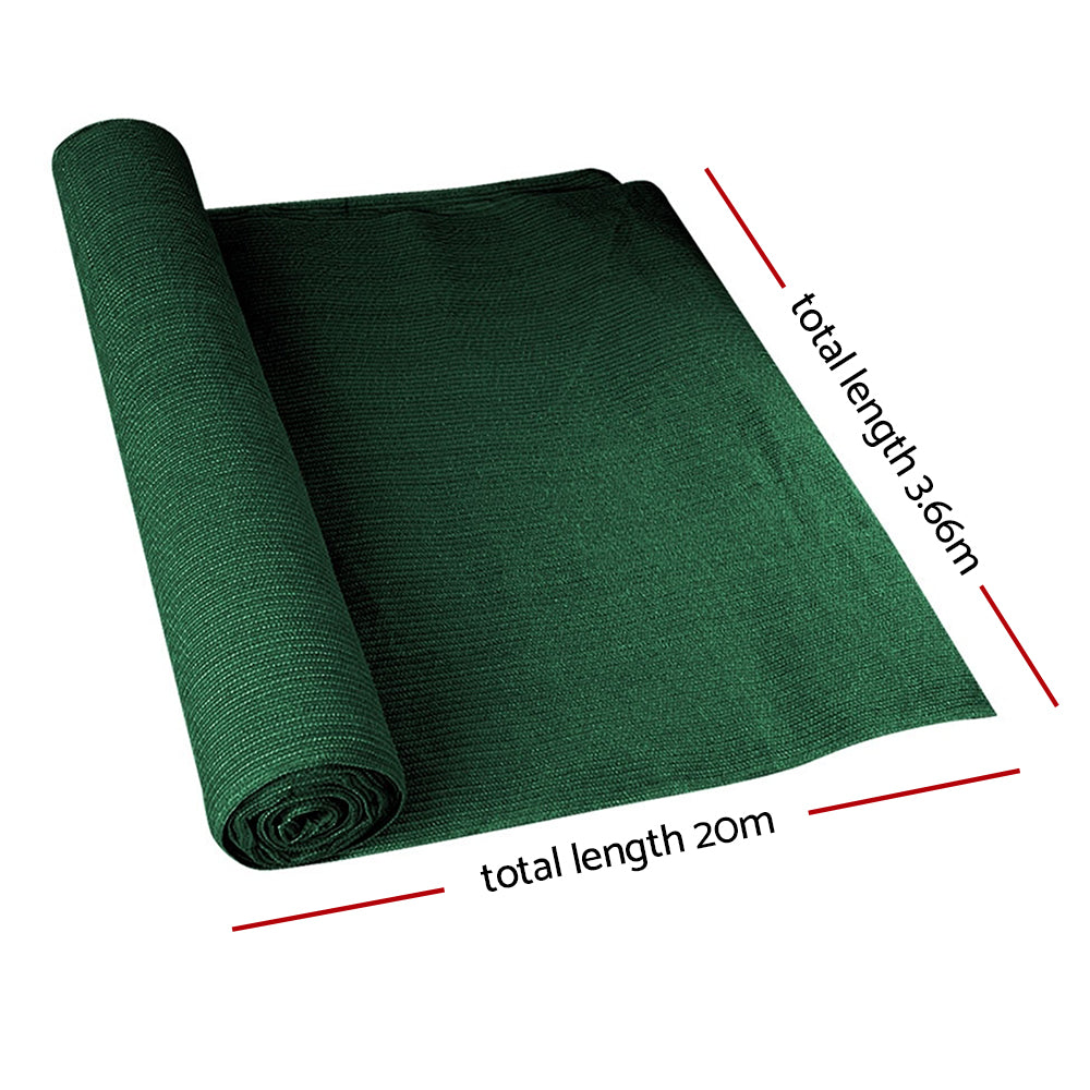 50% Shade Cloth 3.66x20m Shade Cloth Sail Heavy Duty Shadecloth Garden Mesh Roll GR