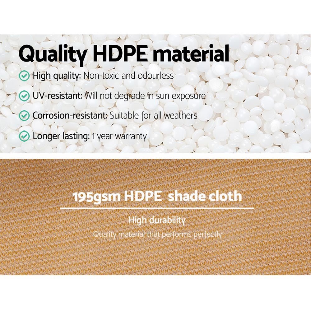 90% Shade Cloth 3.66x20m Shadecloth Sail Heavy Duty Beige