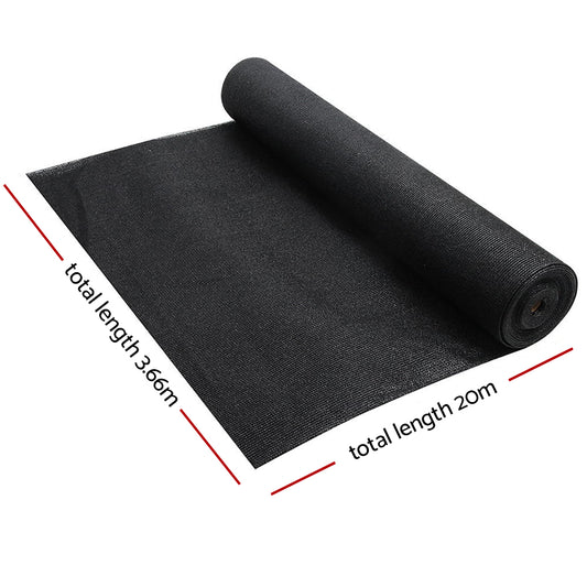 90% Shade Cloth 3.66x20m Shadecloth Sail Heavy Duty Black