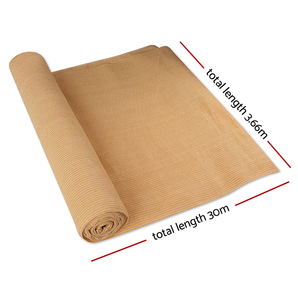 50% Shade Cloth 3.66x30m Shadecloth Sail Heavy Duty Beige