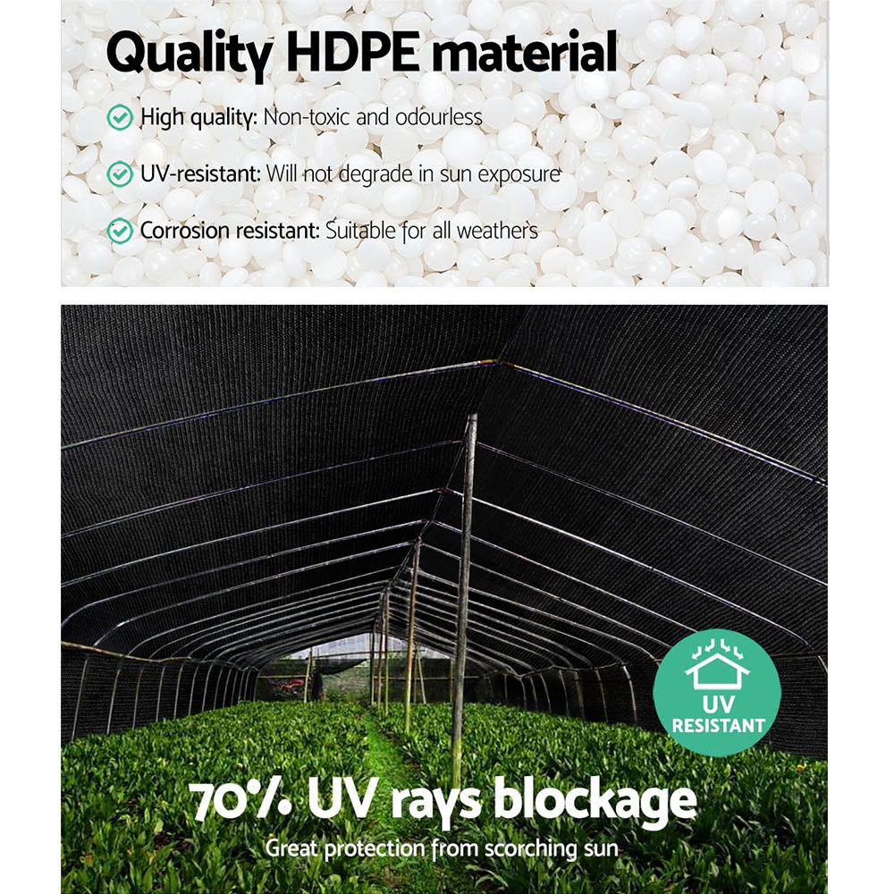 70% Shade Cloth 3.66x30m Shade Cloth Sail Heavy Duty Shadecloth Garden Mesh Roll BK