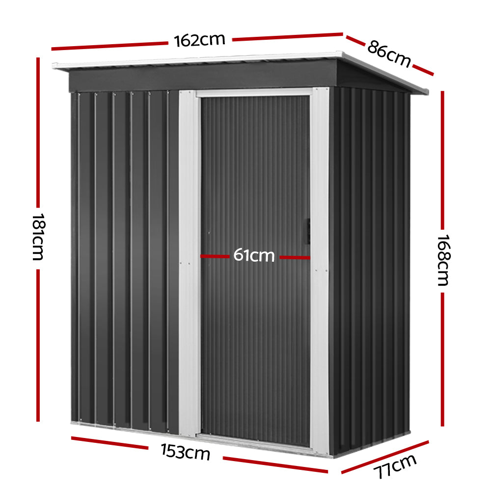 Garden Shed 1.62x0.86M Sheds Outdoor Storage Tool Workshop House Shelter Sliding Door