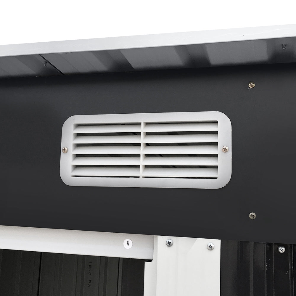 Garden Shed 2.38x1.31M w/Metal Base Sheds Outdoor Storage Tool Workshop Sliding Door