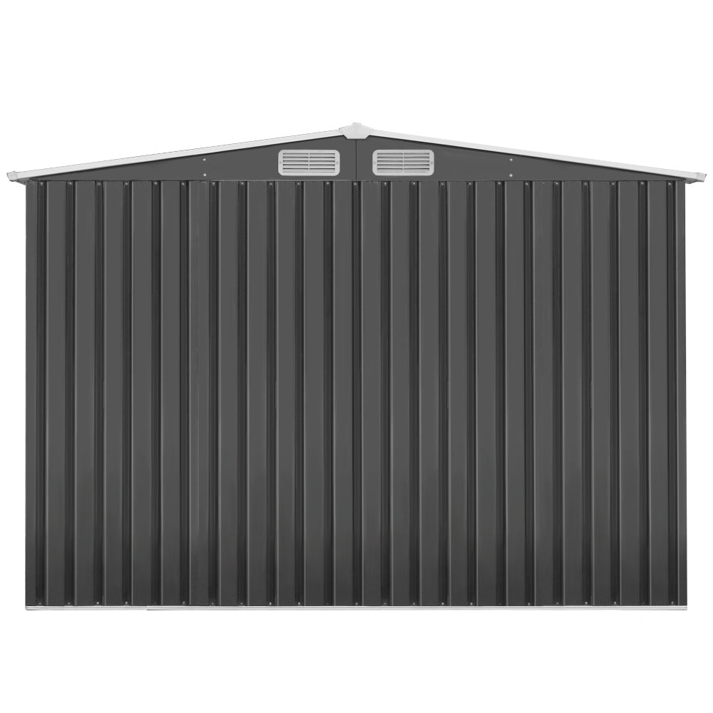 Garden Shed 2.58x3.14M w/Metal Base Sheds Outdoor Storage Workshop Shelter Sliding Door