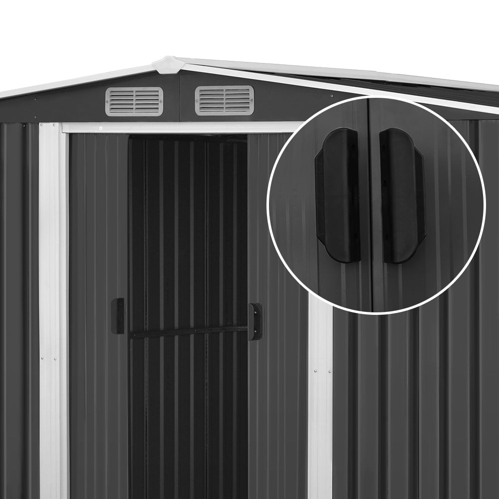 Garden Shed 2.58x3.14M w/Metal Base Sheds Outdoor Storage Workshop Shelter Sliding Door