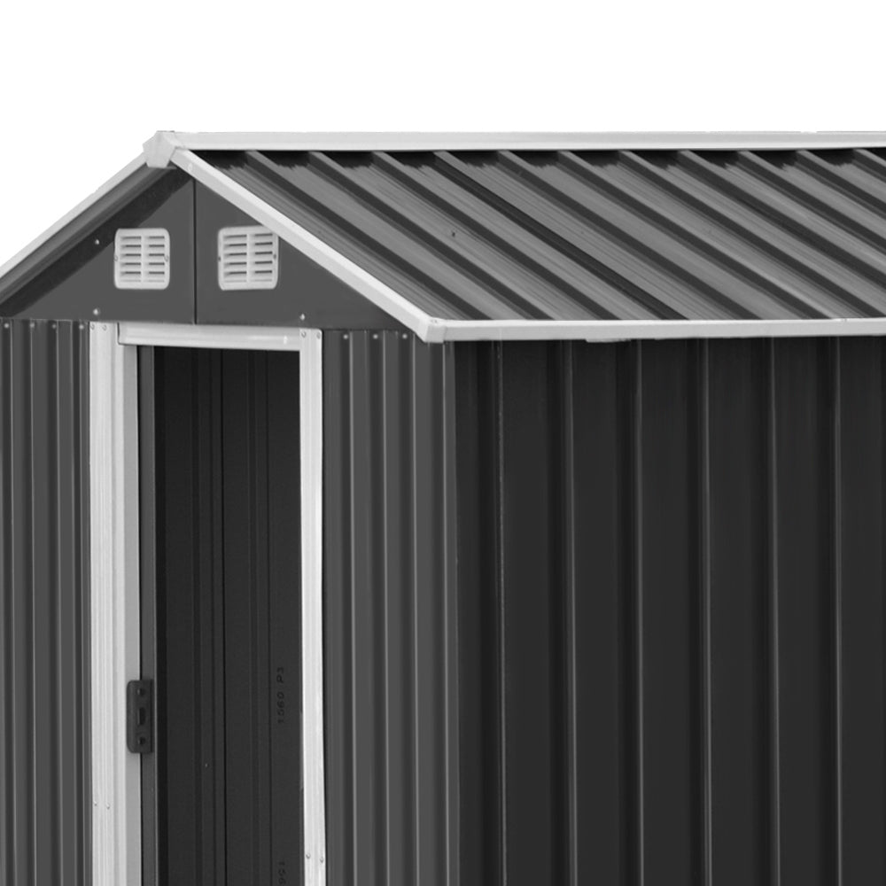 Garden Shed 2.6x3.9M w/Metal Base Sheds Outdoor Storage Workshop Tool Shelter Sliding Door