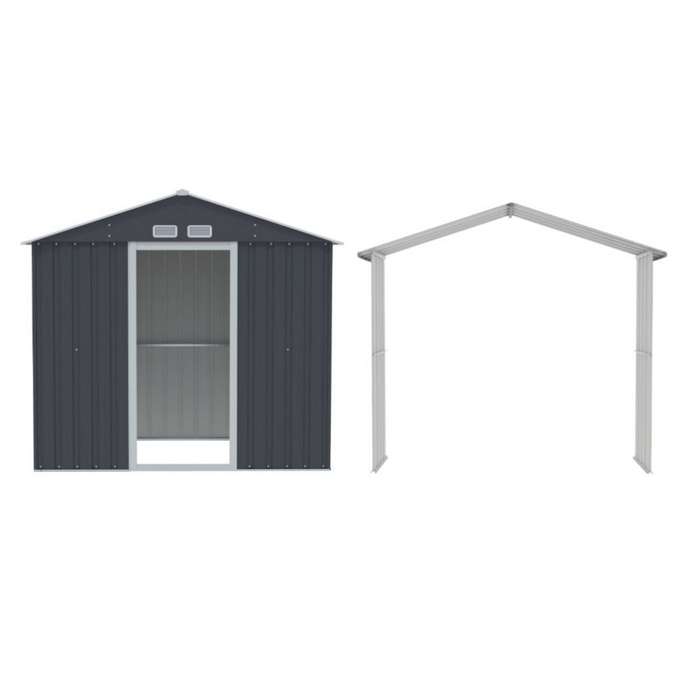 Garden Shed Outdoor Storage 2.15x1.74M Tool Workshop House w/Extension Kit