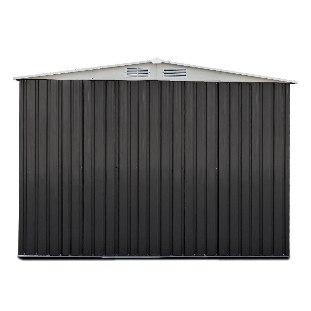 Garden Shed 2.58x2.07M w/Metal Base Sheds Outdoor Storage Double Door Tool