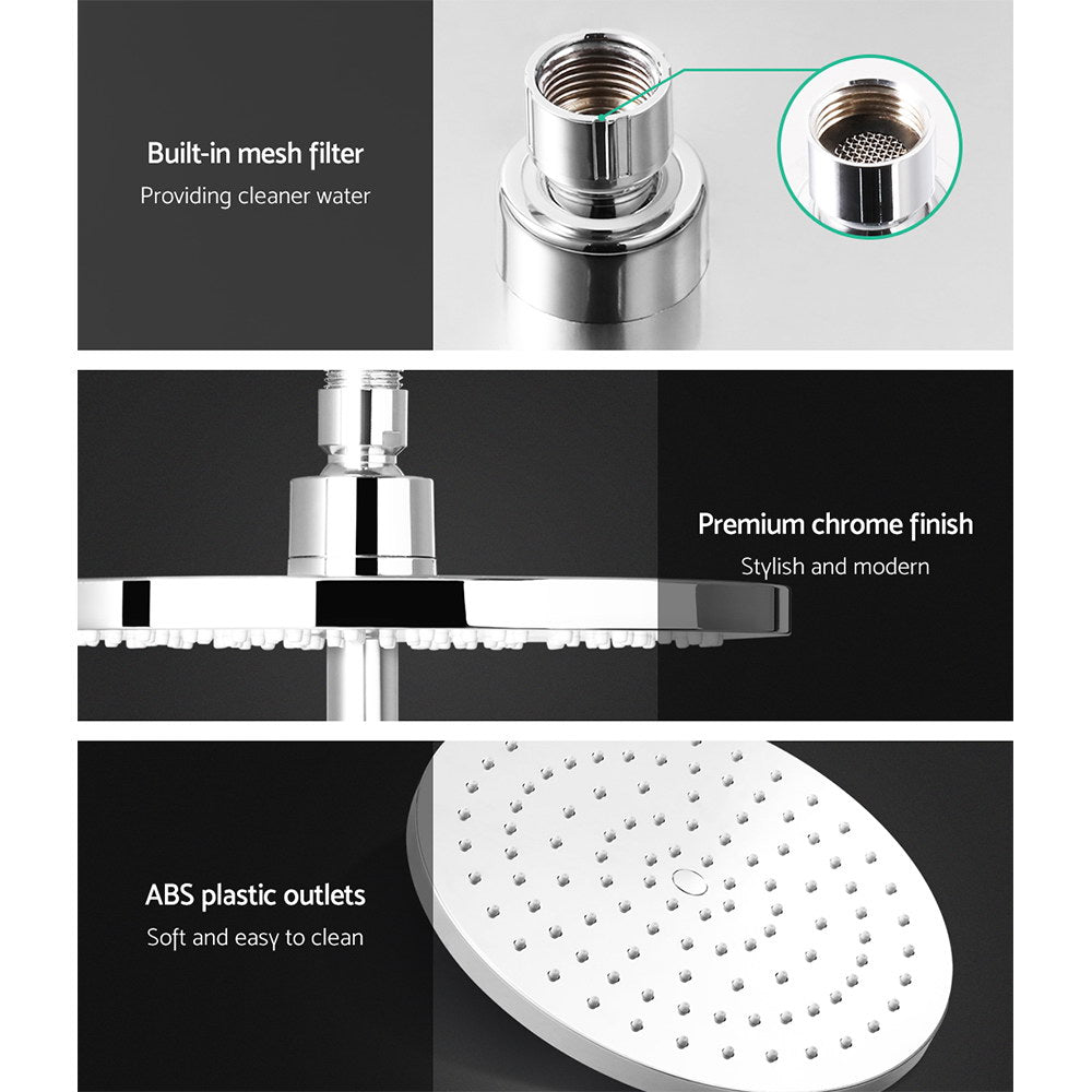 9 Rain Shower Head Set Handheld Round High Pressure Chrome