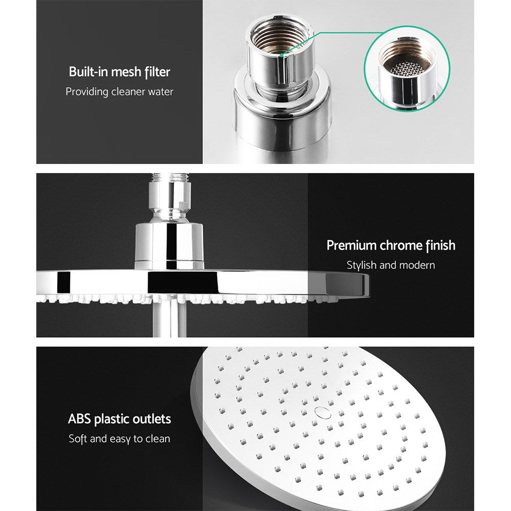 9 Rain Shower Head Set Handheld Round High Pressure Mixer Tap Chrome